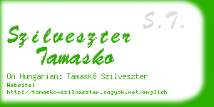szilveszter tamasko business card