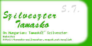 szilveszter tamasko business card